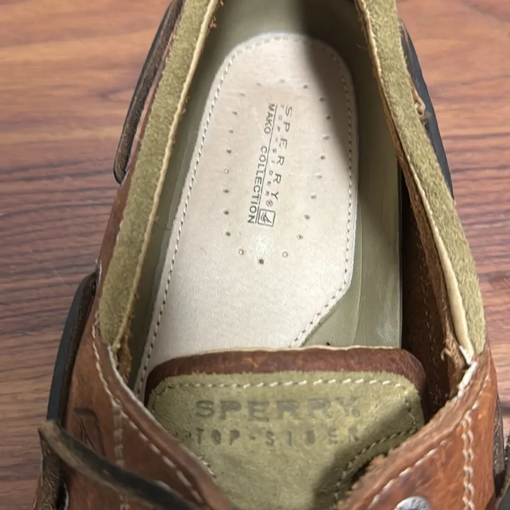 Sperry Topsider Mako Canoe Moc Boat Shoe in Amaretto Leather. Size 13W.